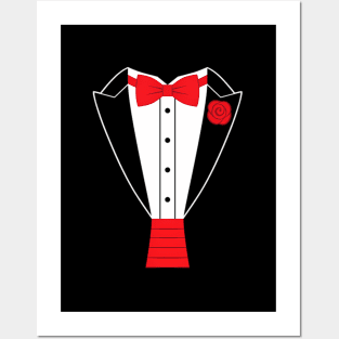 Tuxedo Red Bow Tie Posters and Art